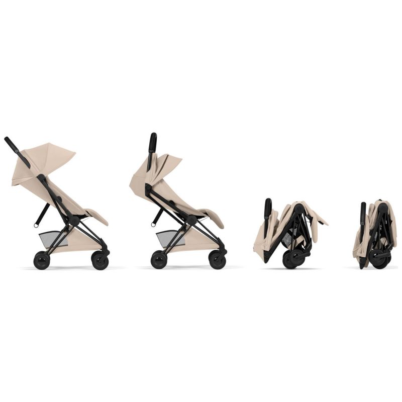 COŸA Style 2026 Poussette ultra-compacte et Châssis Matt Black Cozy Beige Cybex Produit 3