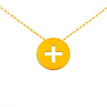 Mini bijou croix grecque sur chaîne (or jaune 18 carats)  par Maison La Couronne
