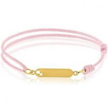 Bracelet cordon rose Fille personnalisable (or jaune 750°)  par Maison Augis