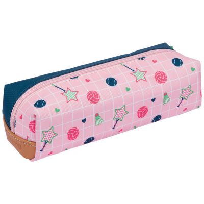 Trousse scolaire Les Fantaisies Caroline Vert et Rose