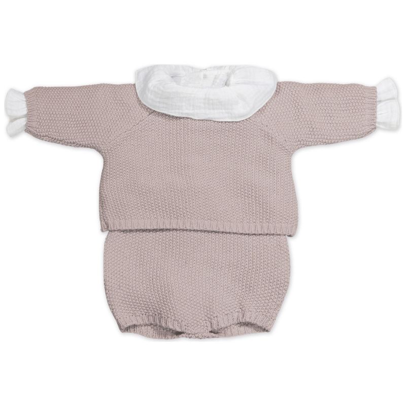 Ensemble 3 pièces en tricot rose (0-1 mois) Pasito a pasito Produit 3