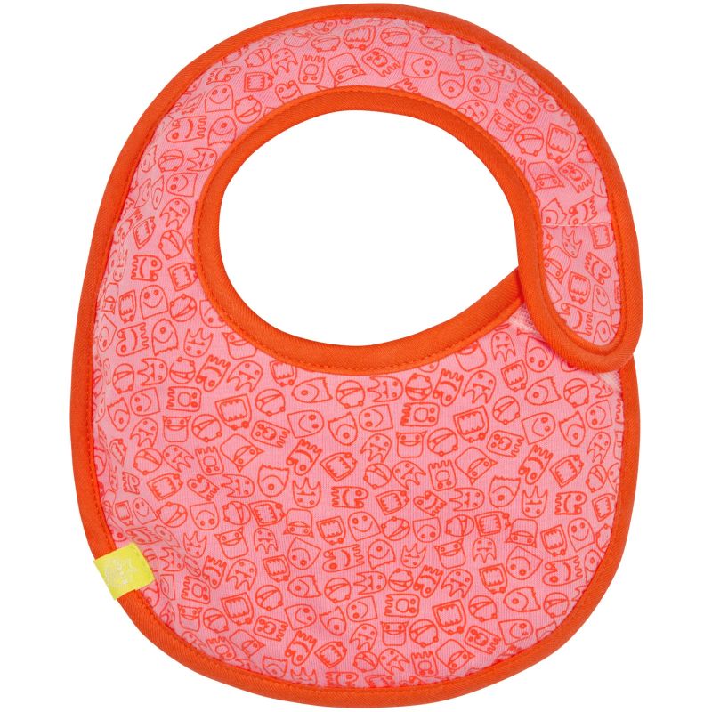 Bavoir éponge à velcro Little Monsters Mad Mabel corail Lässig