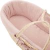 Couffin souple en osier Promenade bucolique rose clair  par Combelle