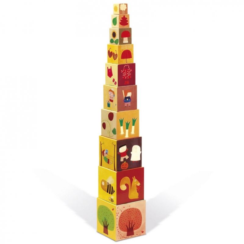 Pyramide de cubes Les 4 saisons (10 pièces) Janod