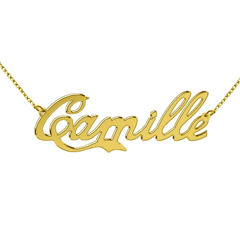 Collier prénom découpé police lokycola (plaqué or) Louis de l'Ange