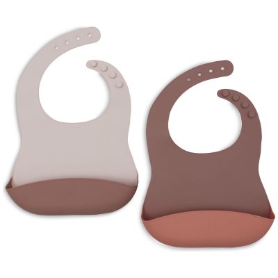 Lot de 2 bavoirs en silicone Blush Shades