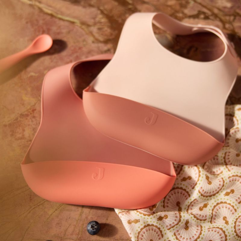 Lot de 2 bavoirs en silicone Blush Shades Jollein Ambiance 2