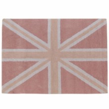 Tapis enfant motif drapeau Angleterre rose et blanc (120 x 160 cm)  par Lorena Canals