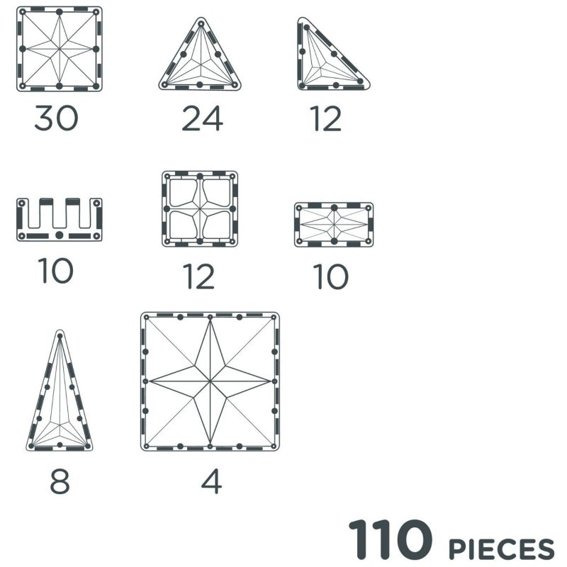 Kit de construction magnétique Inventive Intense (110 pièces) Cleverclixx Produit 9