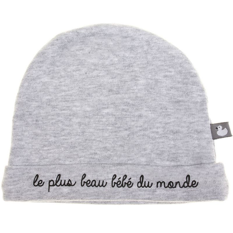 Bonnet de naissance le plus beau bébé gris chiné (naissance) BB & Co
