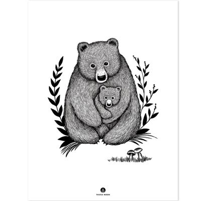 Affiche ours Family bear (30 x 40 cm)  par Lilipinso