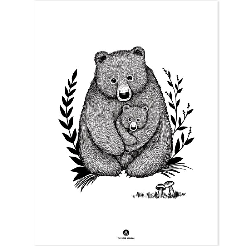 Affiche ours Family bear (30 x 40 cm) Lilipinso