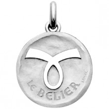 Médaille symbole Bélier (or blanc 750°)  par Becker