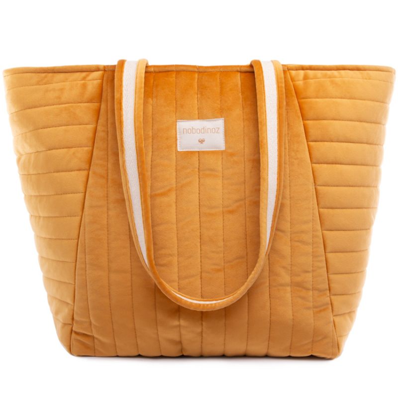 Sac à langer Savanna velvet Farniente jaune Nobodinoz