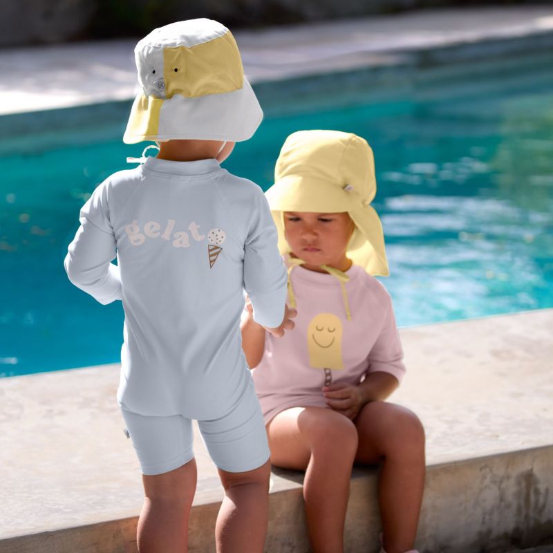 Bob anti-UV Motif damier jaune pâle et sel marin (1-3 ans) Lässig Ambiance 6