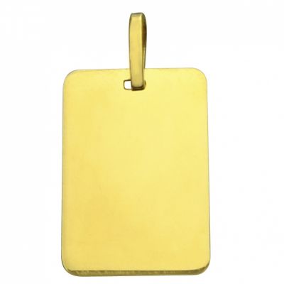 Plaque rectangulaire unie à graver 17 x 12 mm (or jaune 750°) Premiers Bijoux