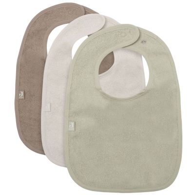 Lot de 3 bavoirs en éponge Sand-Soft Matcha-Milky Coffee