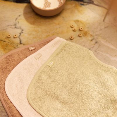 Lot de 3 bavoirs en éponge Sand-Soft Matcha-Milky Coffee