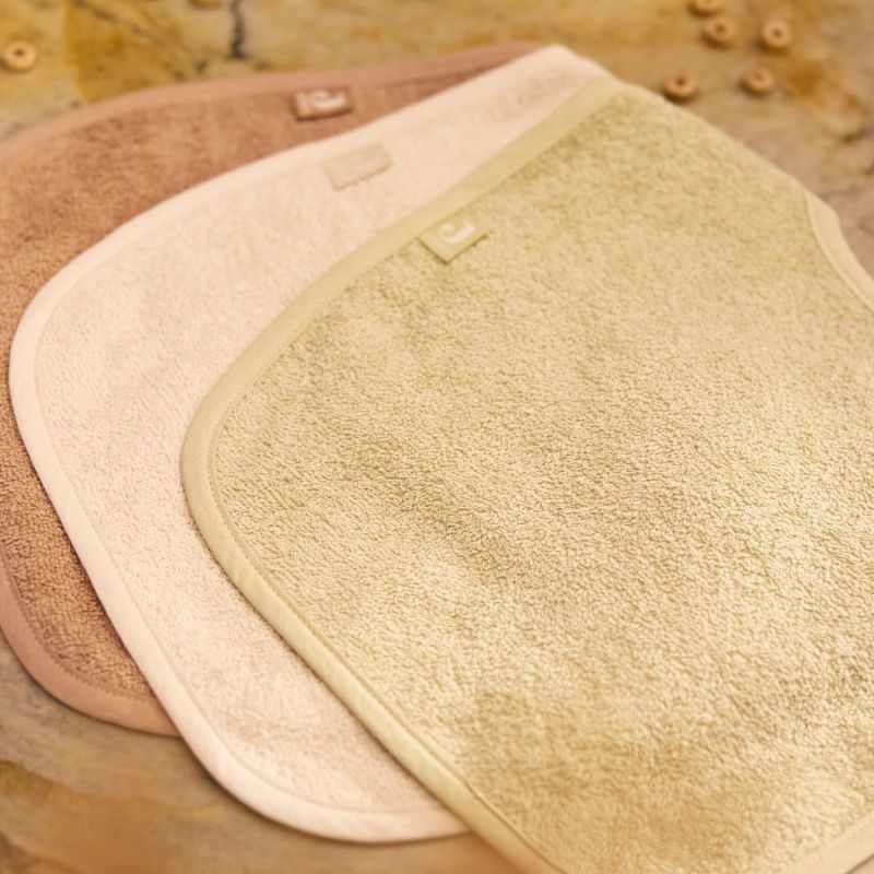 Lot de 3 bavoirs en éponge Sand-Soft Matcha-Milky Coffee Jollein Ambiance 8