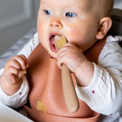 Lot de 2 cuillères silicone 1er âge avec boîte de transport Duo argile