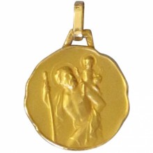 Médaille  Saint Christophe 16 mm (or jaune 750°)  par Premiers Bijoux