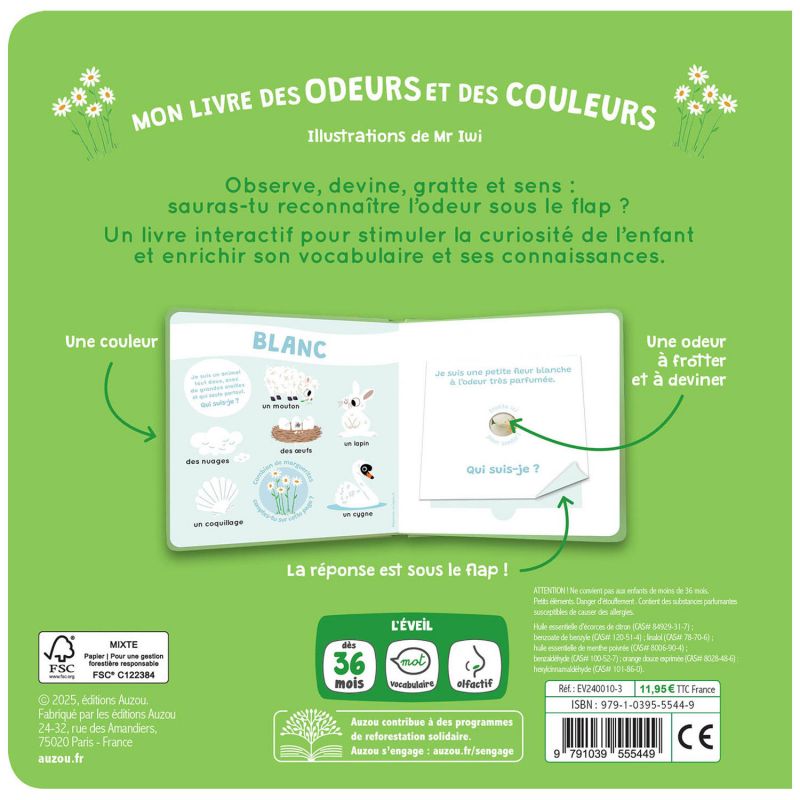 Mon livre des odeurs et des couleurs La nature Auzou Editions Produit 4