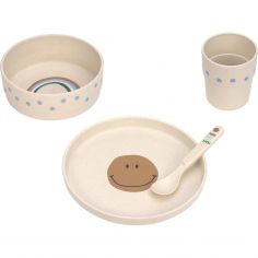 Coffret repas Happy Rascals Smile bleu ciel (4 pièces) - Lässig 