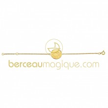 Bracelet bébé médaille ange et maille forçat  ronde ( Or Jaune)  par Berceau magique bijoux