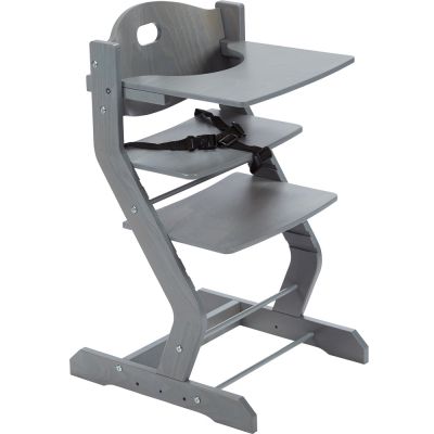 Chaise haute basic avec plateau Grey