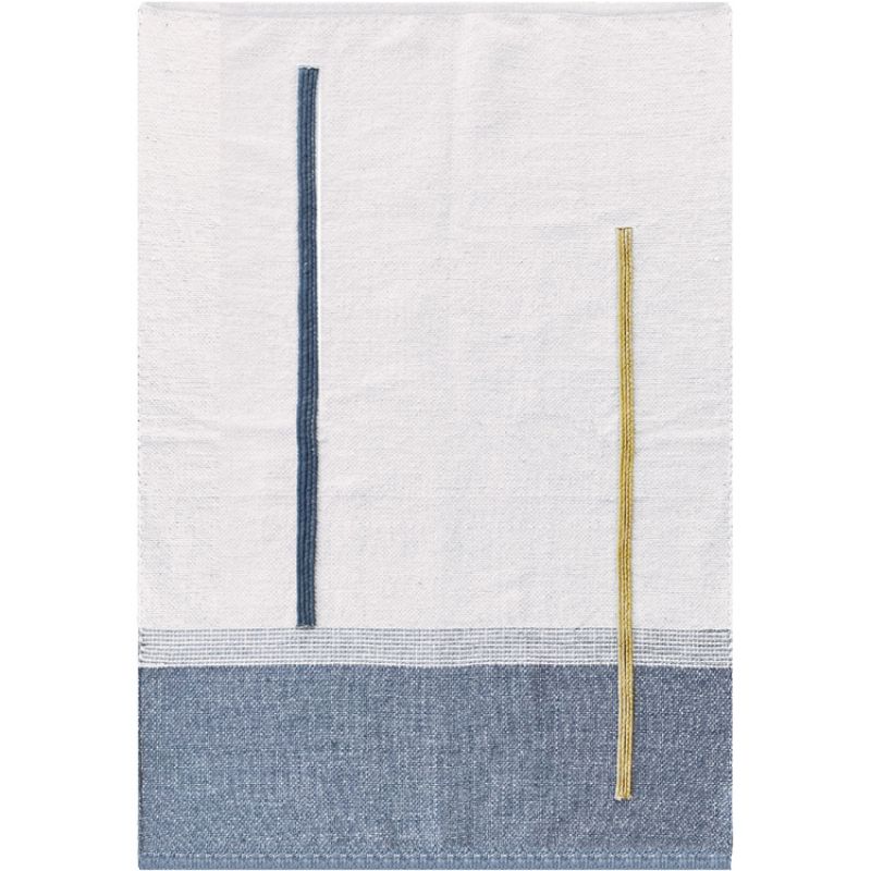 Tapis rectangulaire en fibres naturelles Atlas bleu (110 x 160 cm) AFKliving