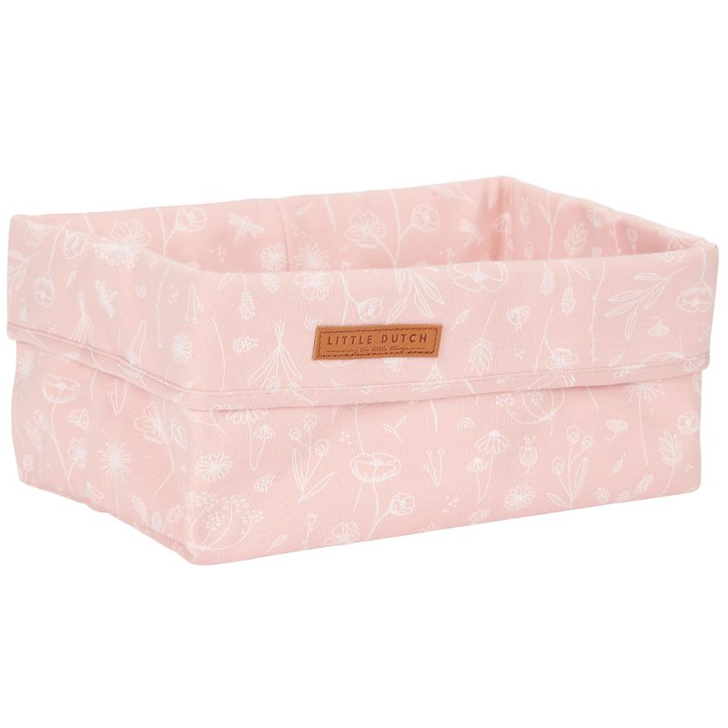 Panier de toilette Wild Flowers pink (25 x 25 cm) Little Dutch