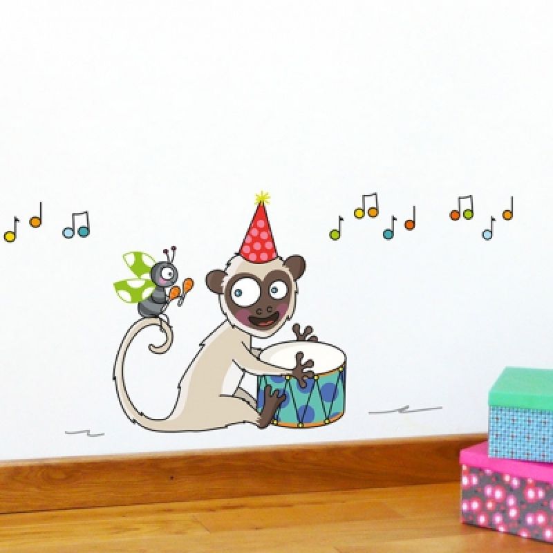 Stickers muraux Singe samba Série-Golo