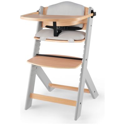 Chaise haute évolutive Enock avec coussin Natural-Grey