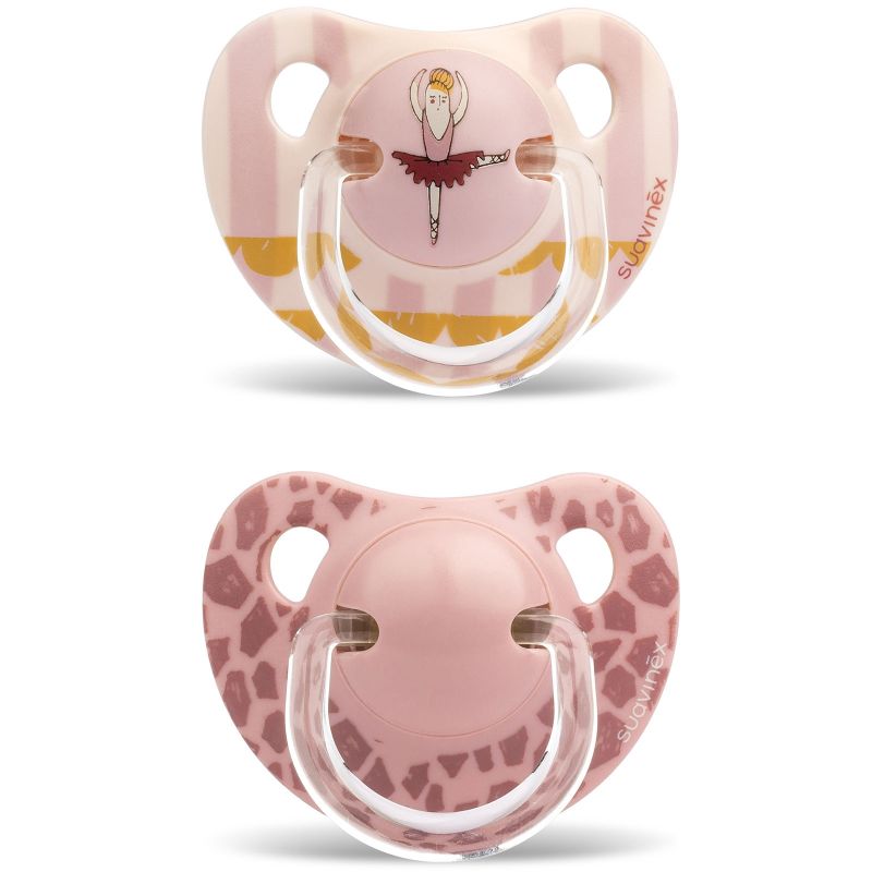 Lot de 2 sucettes physiologiques Circus ballerine rose (6-18 mois) Suavinex