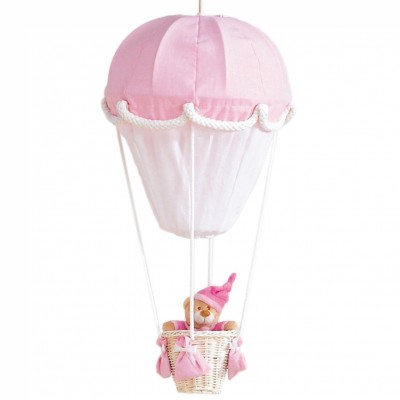 Lampe montgolfière Rose et blanc Domiva