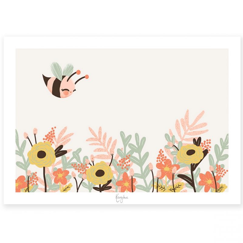 Affiche A3 Les Animignons l'abeille Kanzilue