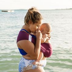 Echarpe de portage pour activité aquatique Prune (taille XL)