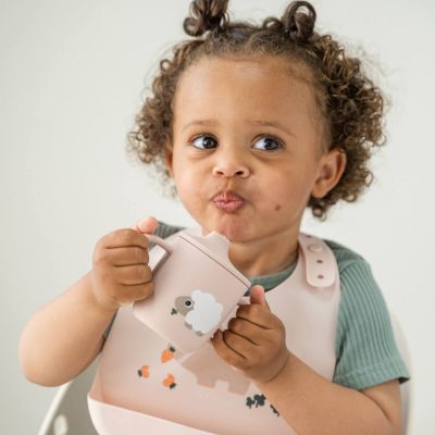 Tasse à bec à 2 anses en silicone Tiny farm Rose