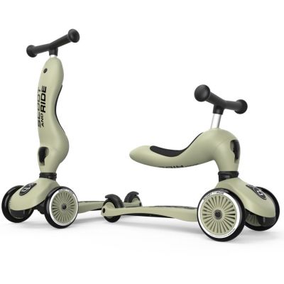 Porteur évolutif en trottinette Highwaykick 1 Olive Scoot and ride