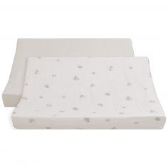 Lot de 2 housses de matelas à langer Tender Linen-Clover (45 x 70 cm) - Baby's Only