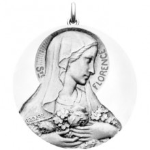 Médaille Sainte Florence (or blanc 750°)  par Becker