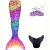 Variation Arc-en-ciel du produit Ensemble 3 pièces queue de sirène Rainbow (taille XS - 8 ans) de la marque Kuaki Mermaids