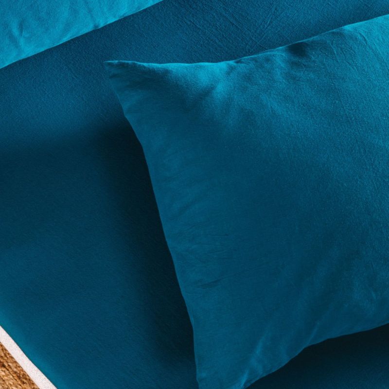 Taie d'oreiller pur coton Bleu nuit (40 x 60 cm) Kadolis Ambiance 4