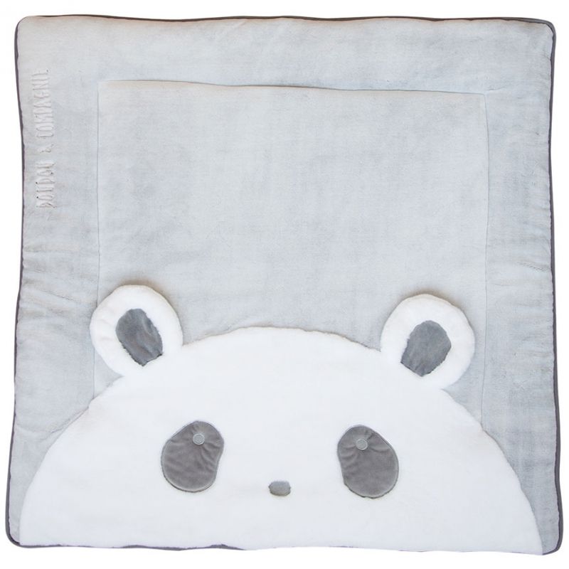 Tapis de jeu Tapidou panda gris (100 x 100 cm) Doudou et Compagnie