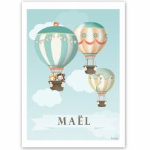 Affiche A3 Les jolies montgolfières (personnalisable)  par Kanzilue