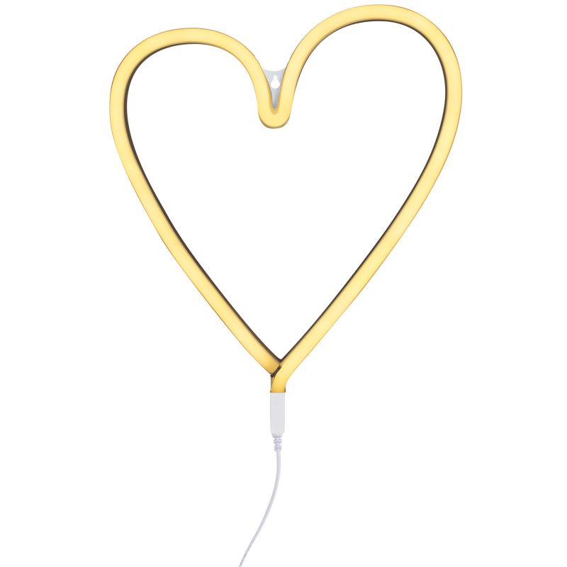 Lampe murale néon coeur jaune A Little Lovely Company