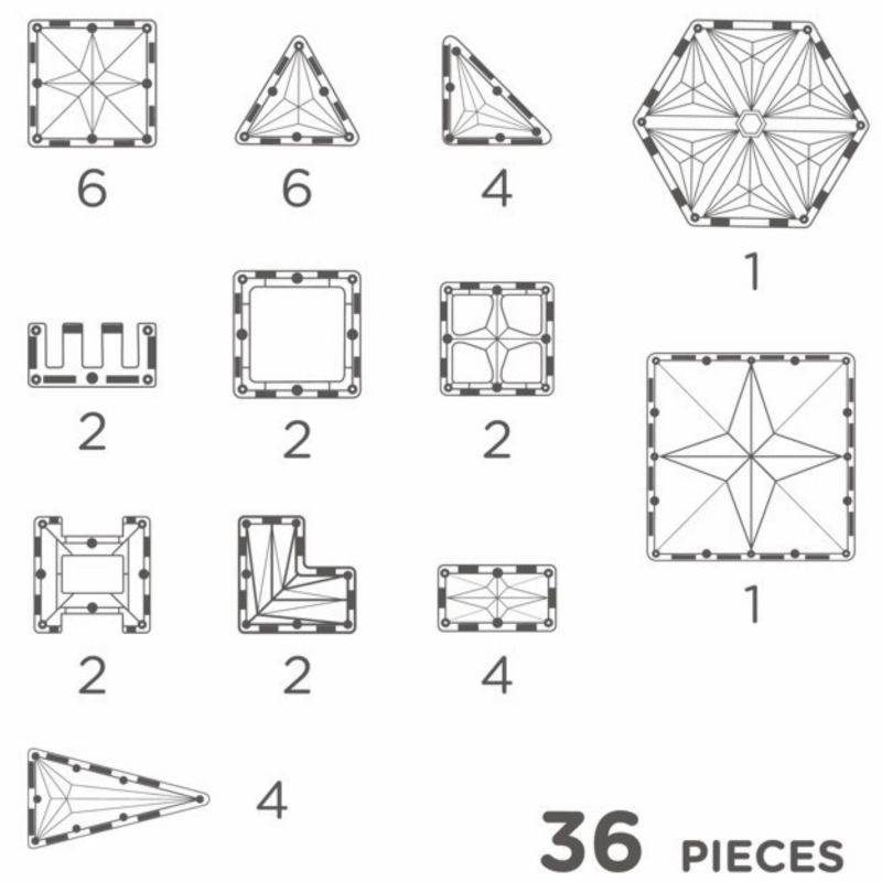 Kit de construction magnétique Petite Pastel (36 pièces) Cleverclixx Ambiance 9