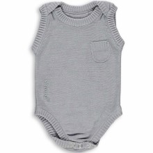 Body manches courtes gris (Naissance-1 mois : 50-56 cm)  par Baby's Only