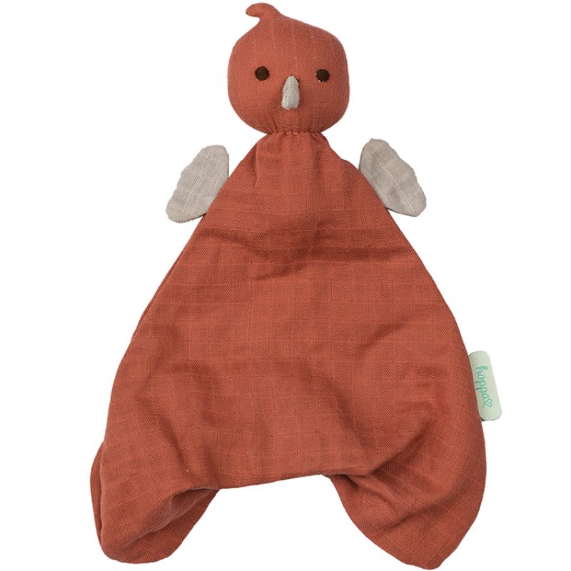 Doudou plat en mousseline en coton bio Pico berry pink Hoppa