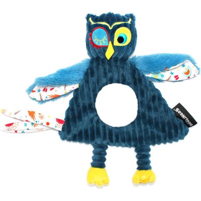 Doudou attache sucette Astros le Hibou Les Déglingos